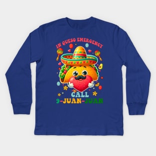 Funny Cinco De Mayo Paramedic In Queso Emergency 911 Dispatcher Kids Long Sleeve T-Shirt